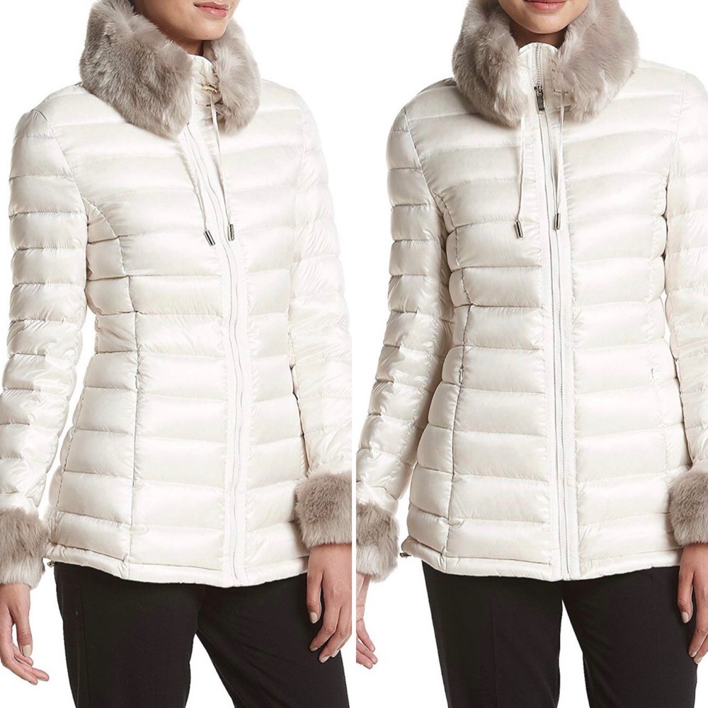 Faux Fur Trimmed Lightweight Down Jacket - Picture 2 of 4